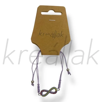 Lila végtelen medál karkötő