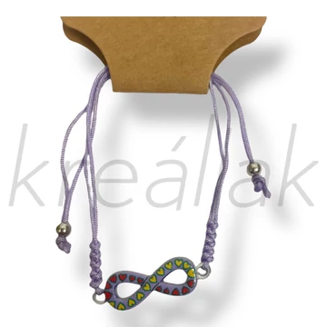 Lila végtelen medál karkötő