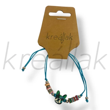 Kék kutya medál karkötő