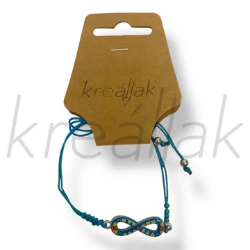 Türkizkék végtelen medál karkötő