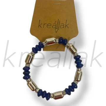 Kék-ezüst gyöngyös karkötő