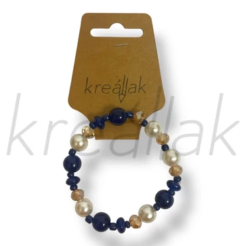 Kék-fehér gyöngyös karkötő