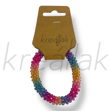 Apró gyöngyös pink szivárvány karkötő