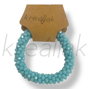 Apró gyöngyös világoskék karkötő