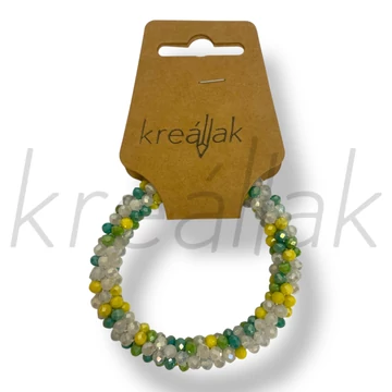 Apró gyöngyös zöld áttetsző karkötő