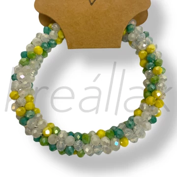 Apró gyöngyös zöld áttetsző karkötő