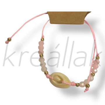 Rózsaszín kagylós karkötő