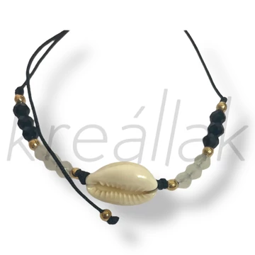 Fekete kagylós karkötő
