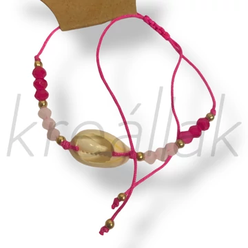 Pink kagylós karkötő