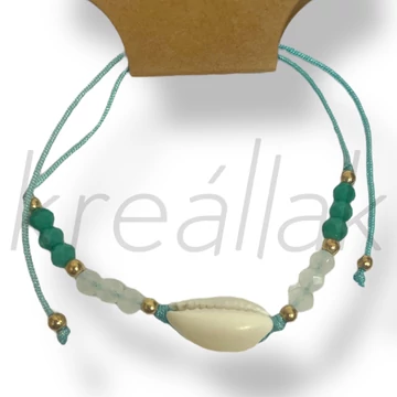 Zöld kagylós karkötő