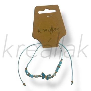 Türkizkék lepke medál karkötő