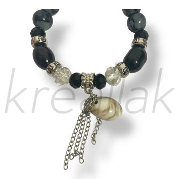 Fekete kagylós karkötő