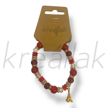 Piros Eiffel-torony karkötő