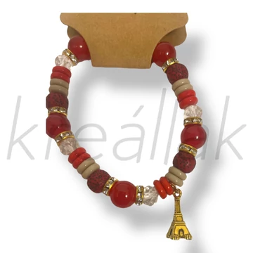 Piros Eiffel-torony karkötő