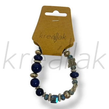 Sötétkék lepke  gyöngyös karkötő