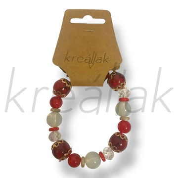 Piros gyöngyös karkötő