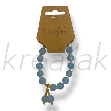 Kék gyöngy medál karkötő