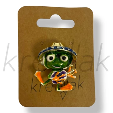 Zöld békás kitűző