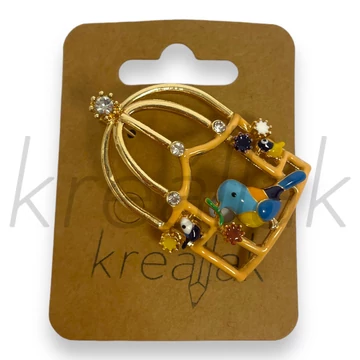 Madár kalitka kitűző