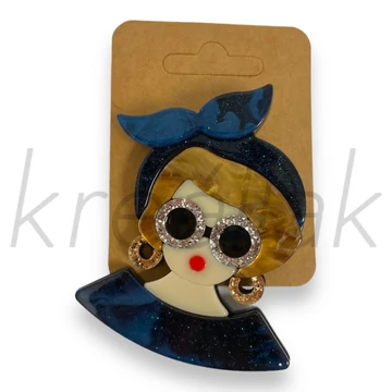 Bross - Kék nő kitűző