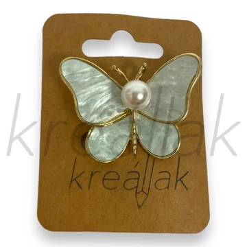 Bross - Babakék kagyló betétes lepke kitűző