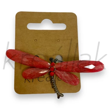 Bross - Piros szitakötő kitűző