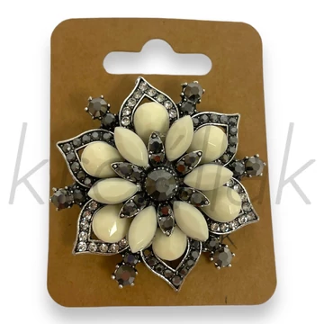 Bross - Fehér virág kitűző