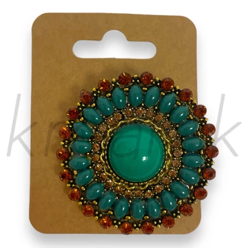 Bross - Mandala zöld színű kitűző