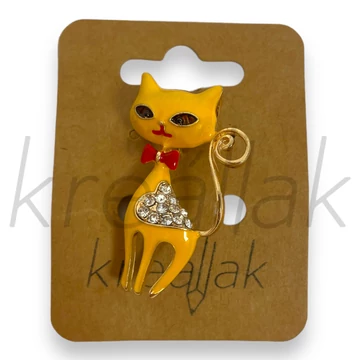 Bross - Sárga cica kitűző