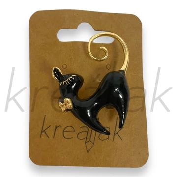 Bross - Fekete cica kitűző