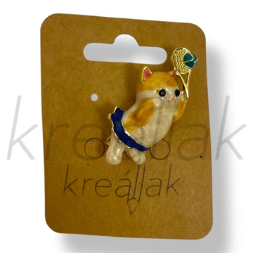 Teniszező cica kitűző