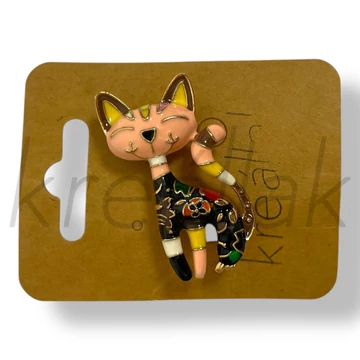 Színes cicás kitűző 