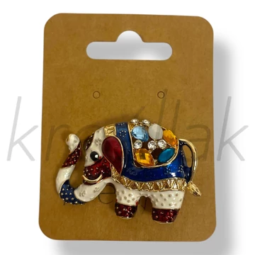 Fehér színes elefánt kitűző