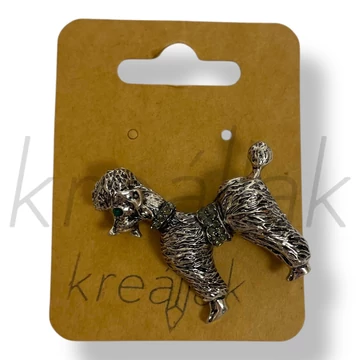 Ezüst színű kutya kitűző