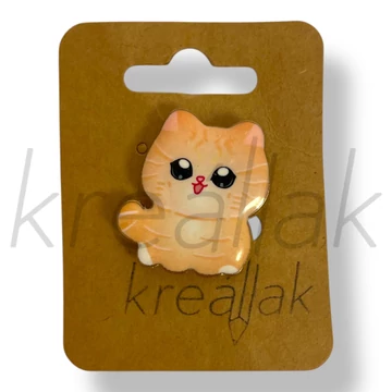 Barack színű cica kitűző