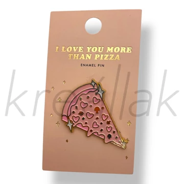 Rózsaszín pizza kitűző