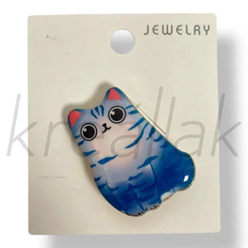 Kék kis cica kitűző