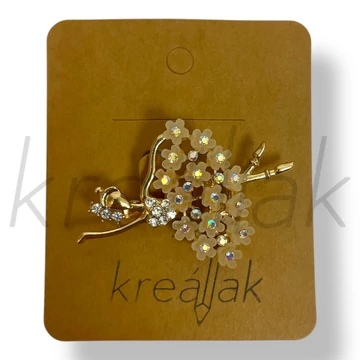 Arany balerina kitűző