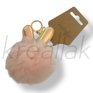Rózsaszín szőr kulcstartó