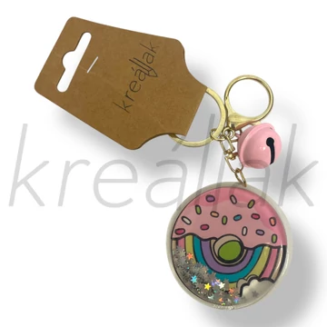 Pink fánk kulcstartó