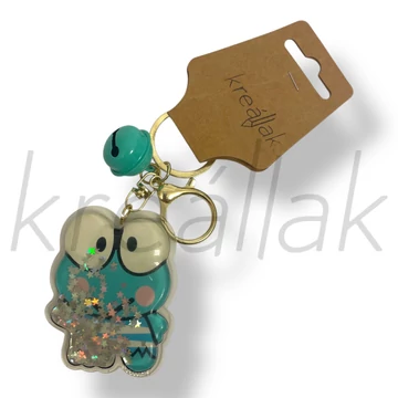 Türkizkék béka kulcstartó