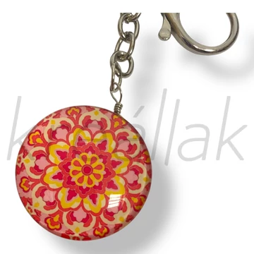 Pink mandala kulcstartó
