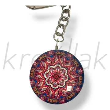 Lila mandala kulcstartó