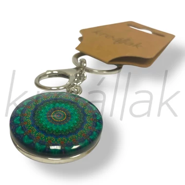 Zöld mandala kulcstartó