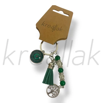 Zöld mandala kulcstartó