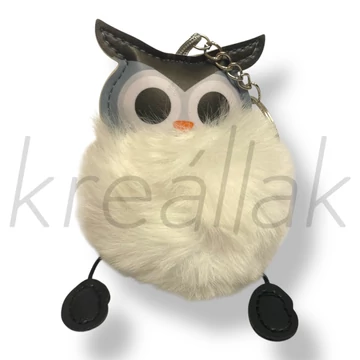 Fehér bagoly kulcstartó