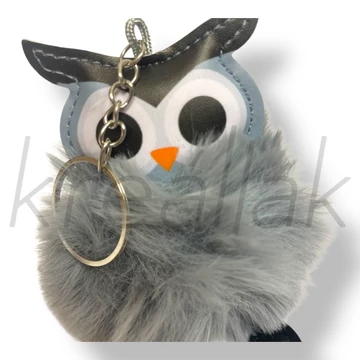 Szürke bagoly kulcstartó