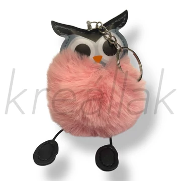 Rózsaszín bagoly kulcstartó
