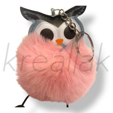 Rózsaszín bagoly kulcstartó