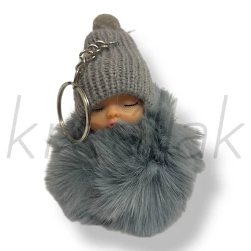 Szürke baba kulcstartó